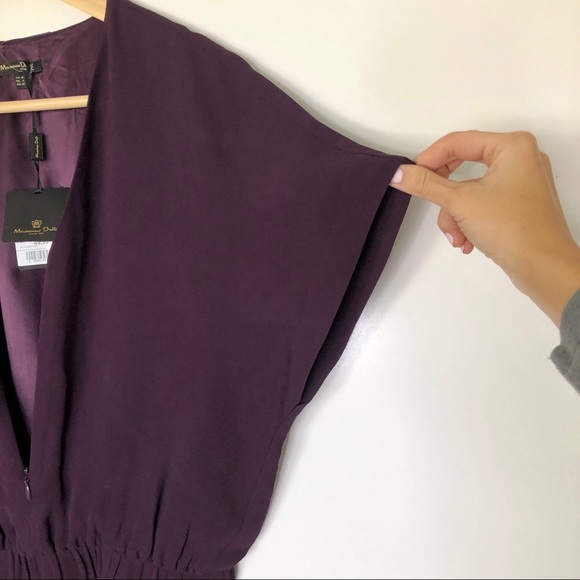 Massimo Dutti purple plum zip v neck jumpsuit NWT - Picture 8 of 8